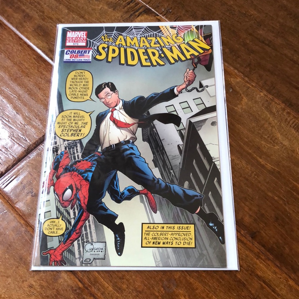 Stephen Colbert Marvel the Amazing Spider-Man # 573 Variant Edition Comic Book